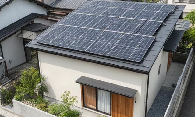 多治見市K様邸の狭小地に合わせたコンパクト太陽光発電システム